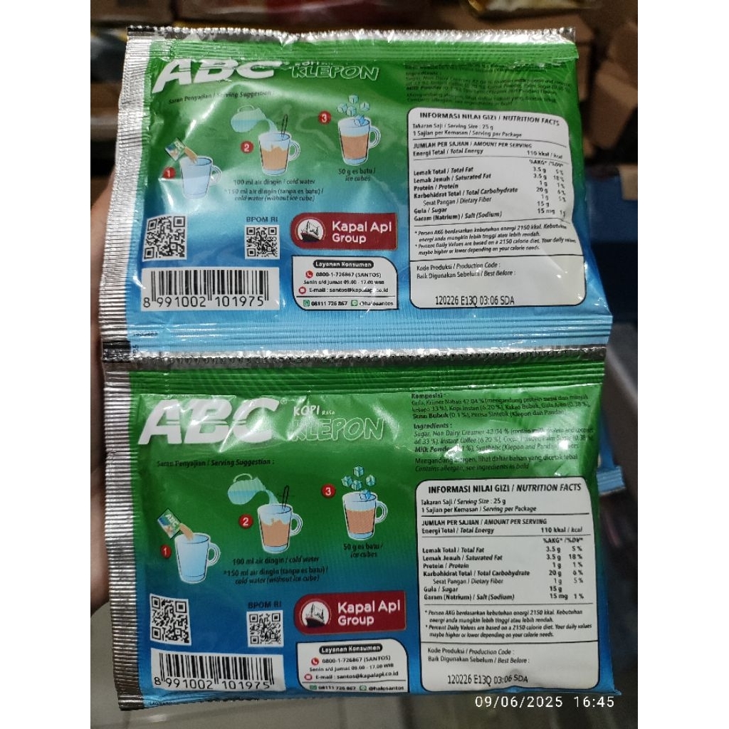 

RB Abc kopi rasa Klepon (renceng)