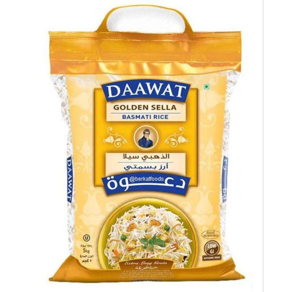 

DAAWAT golden sella 5kg basmati/basmathi/beras panjang/beras arab