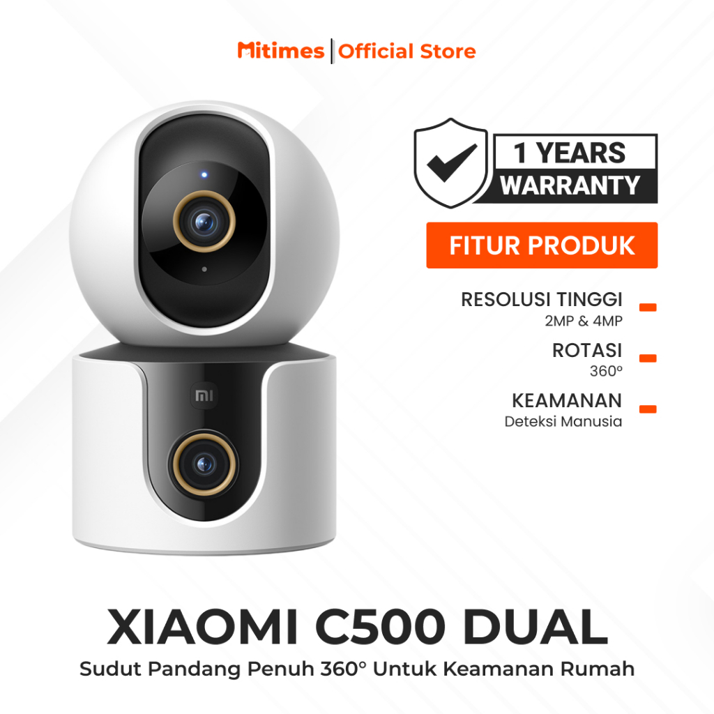 NEW PRODUCT XIAOMI SMART CAMERA C500 DUAL FIXED CAMERA & PAN-TILT ZOOM CAMERA AI PENDETEKSI MANUSIA