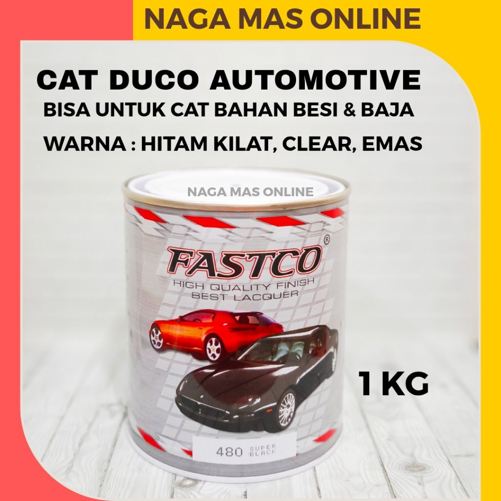 FASTCO CAT MOBIL 1 KG CAT DUCO OTOMOTIF KENDARAAN WARNA HITAM EMAS CLEAR / CAT BESI PINTU BAJA