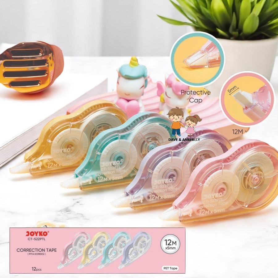 

[ 1 LUSIN ] JOYKO Correction Tape / Tipex Pita / Tipex Kertas panjang 12 meter CT-522PTL