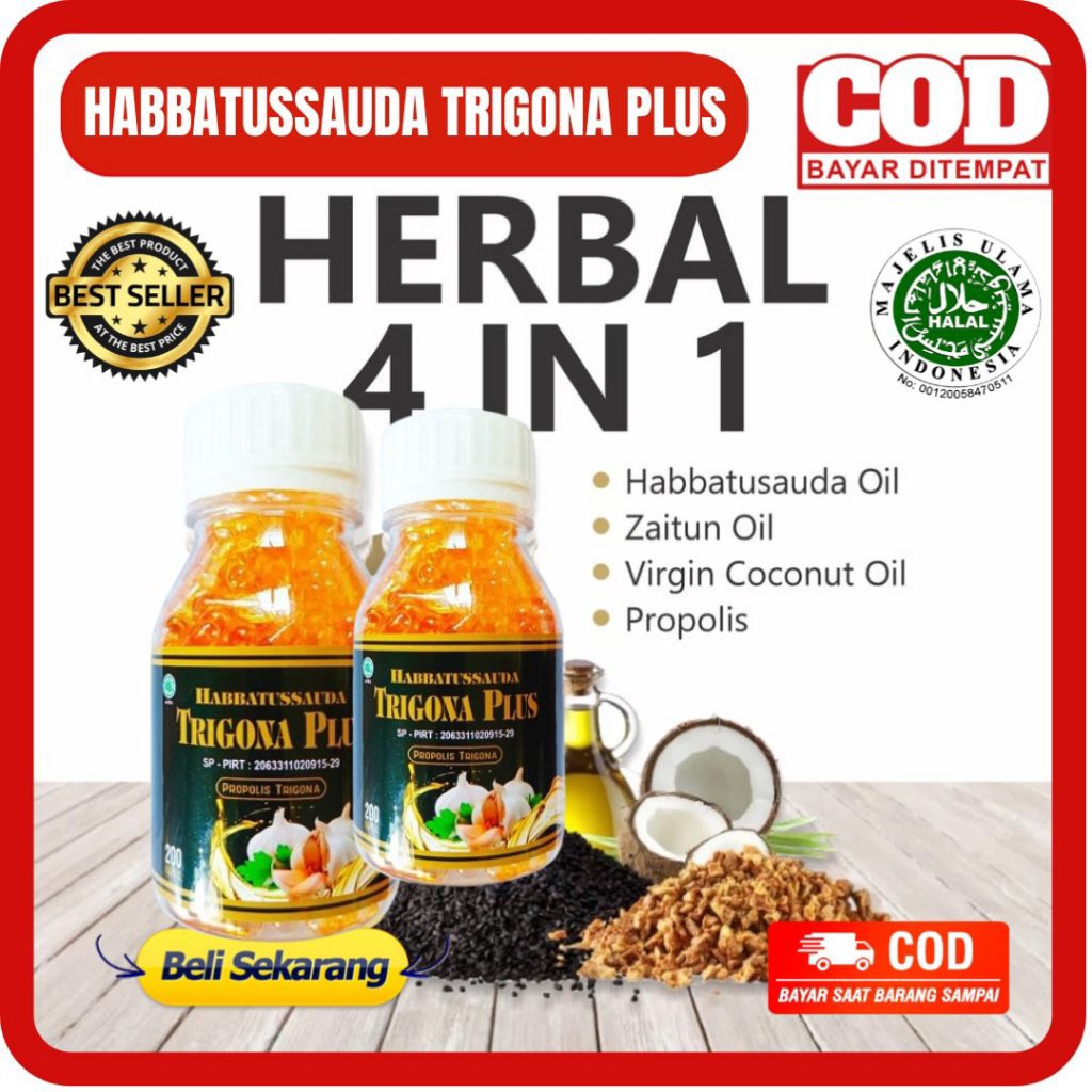 HABBATUSSAUDA TRIGONA PLUS ISI 200 KAPSUL - HABBASYI TRIGONA PLUS - HABBASYIFIT TRIGONA PLUS HABBATU