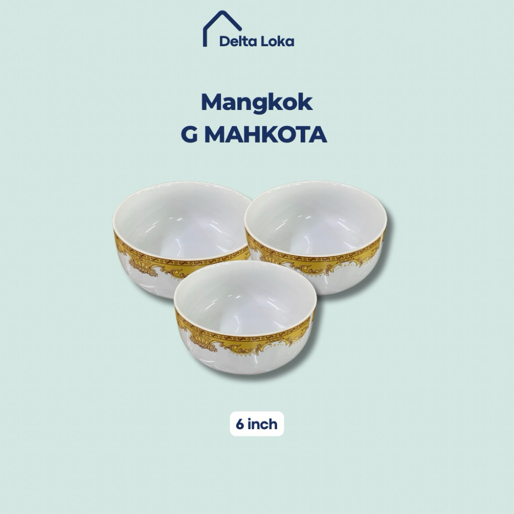 Mangkok keramik motif mahkota