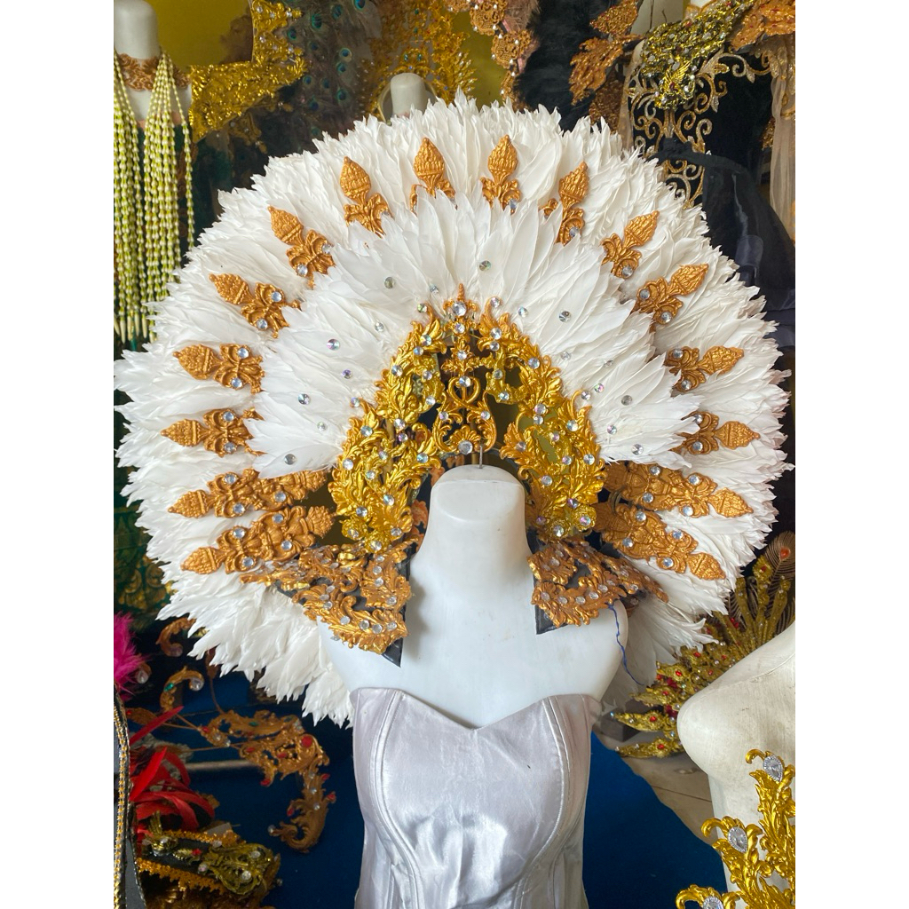 Aksesoris Kanaval Bulu Angsa Putih (Kecil)