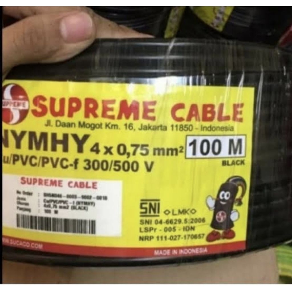 Kabel Serabut Supreme NYYHY 4 x 0.75 mm / Kabel NYYHY 4x0.75mm Supreme 100 meter