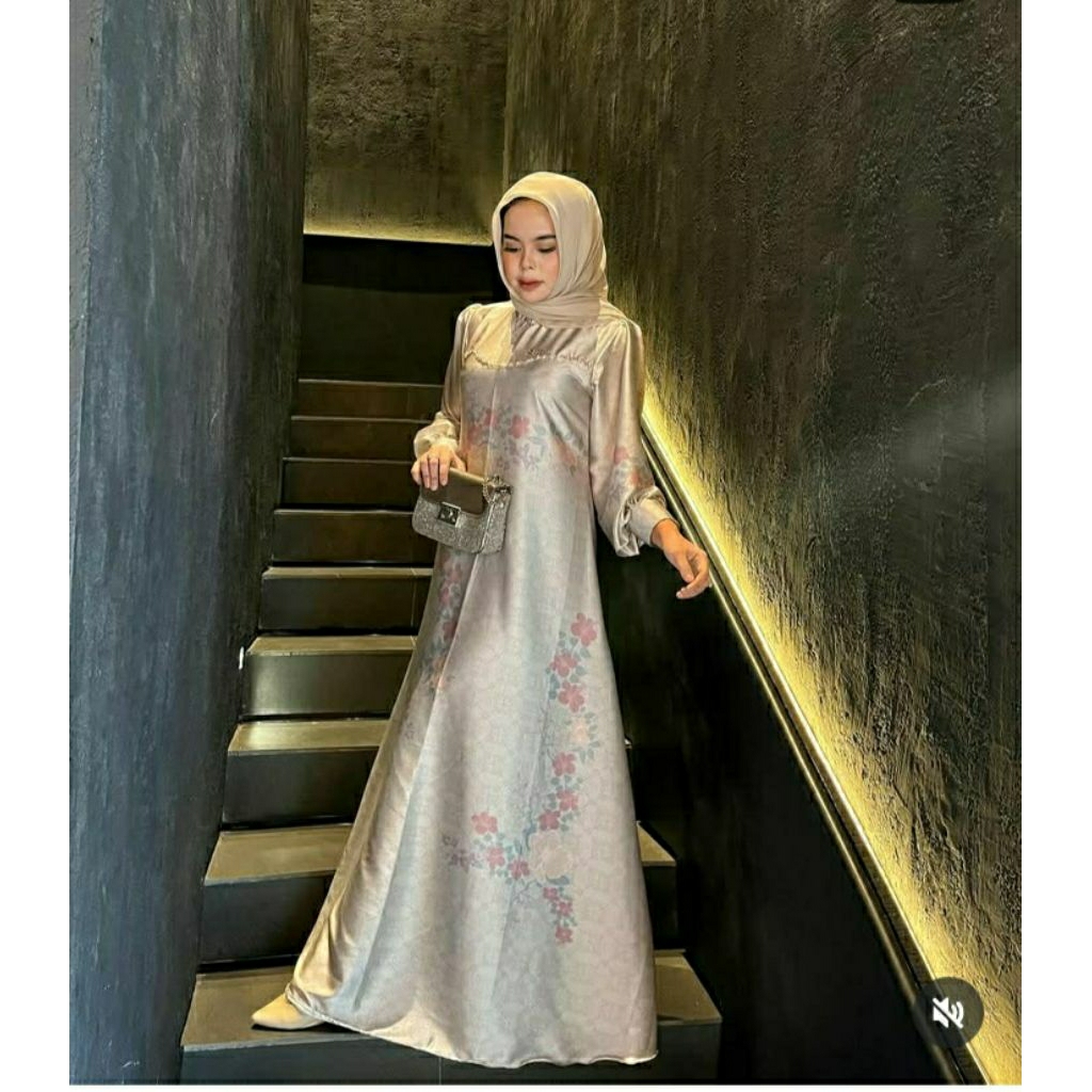 Malika Dress by Bahagia.id | Gamis  Silk Premium | Gamis silk payet