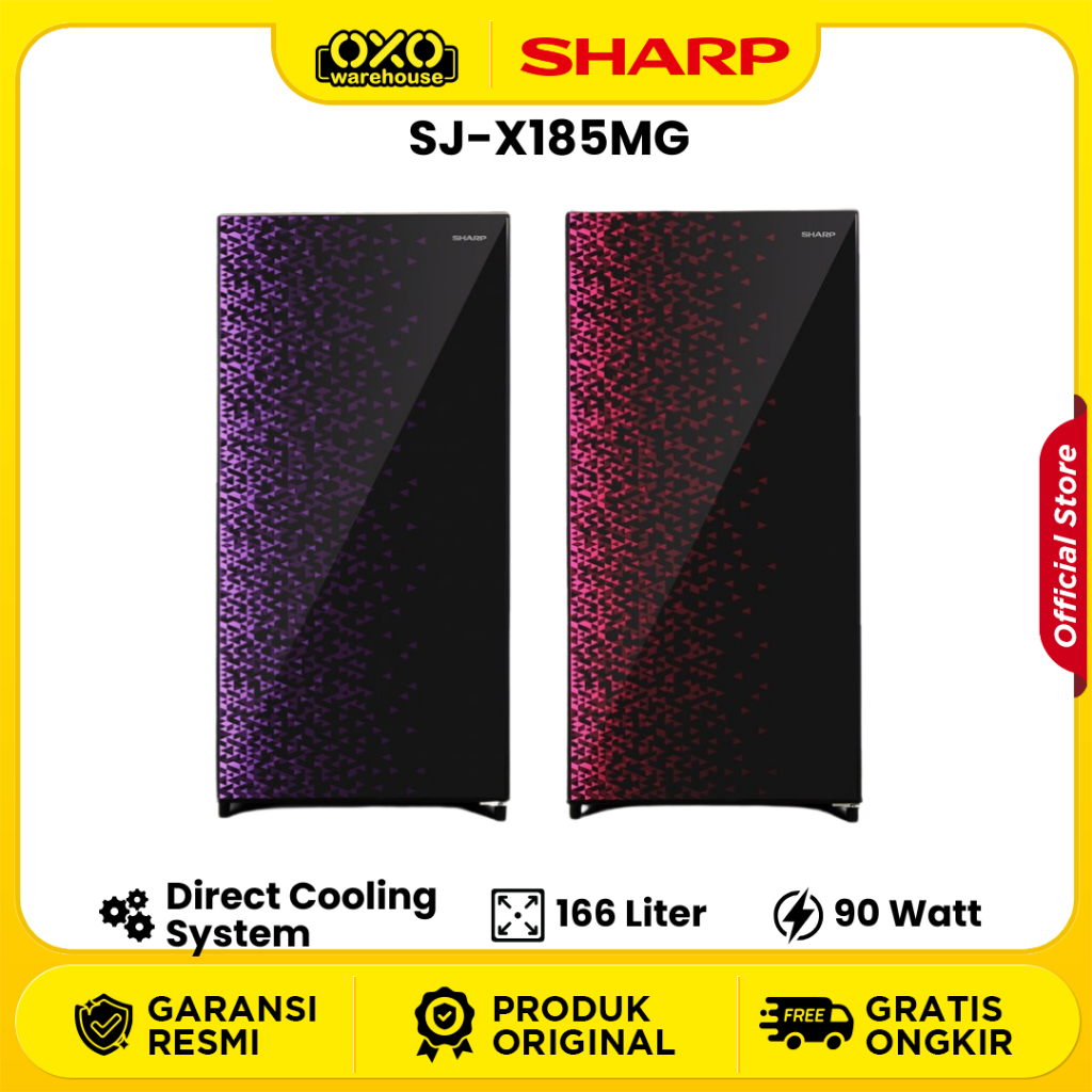 SHARP Lemari Es SJ-X185MG GB/GR Kulkas 1 Pintu Kapasitas 166 Liter Low Watt Garansi Resmi