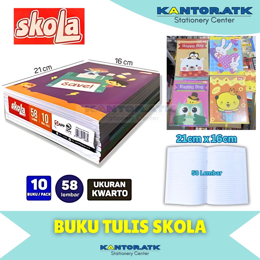 

(10PCS) Buku Tulis SKOLA 58Lembar BY SiDU - SINAR DUNIA