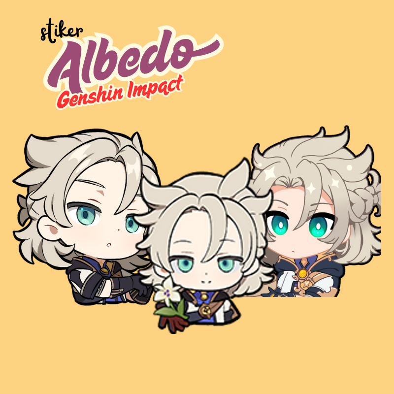 

Stiker Albedo Genshin Impact | Sticker Albedo Genshin Vinyl glossy Anti Air