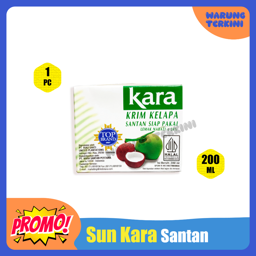 

Santan Krim Kelapa Instan Kara 200ml Satuan 1 pc