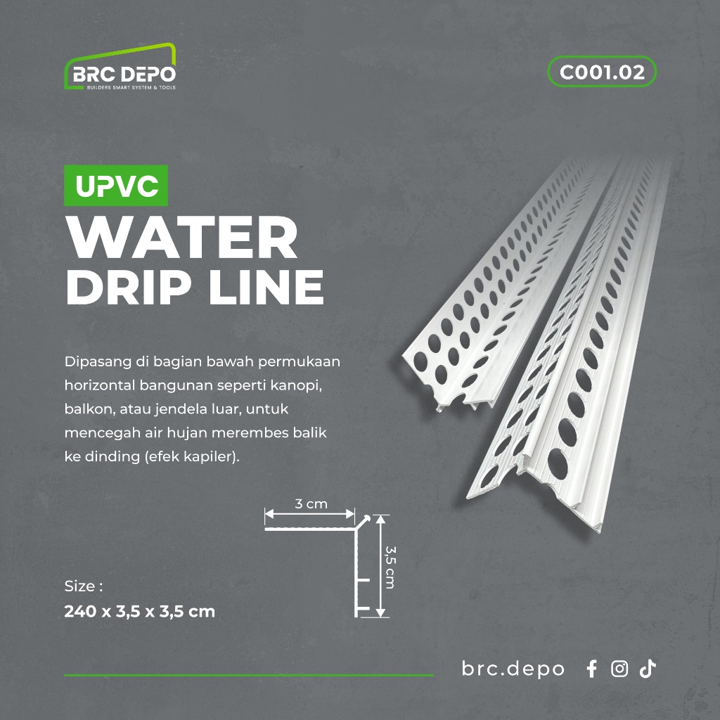 Water Drip Line / Sudutan Plus Tali Air UPVC - BRC DEPO - BERKUALITAS