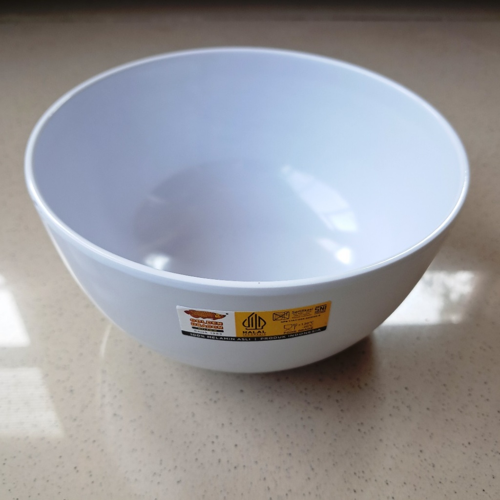 Mangkok Kaki 6" Putih Melamine - Golden Dragon W0806