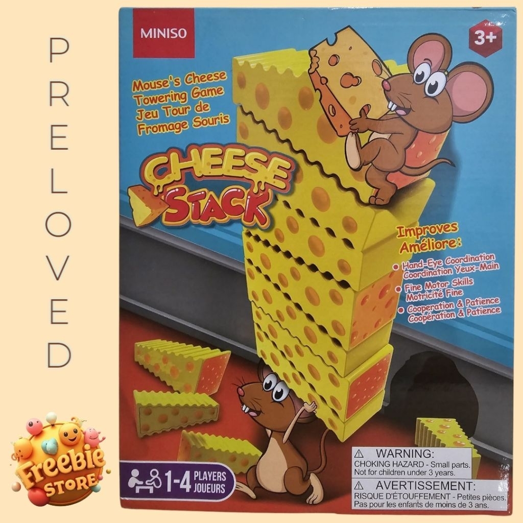 Mainan Balok Miniso Cheese Stack Family Game - Preloved