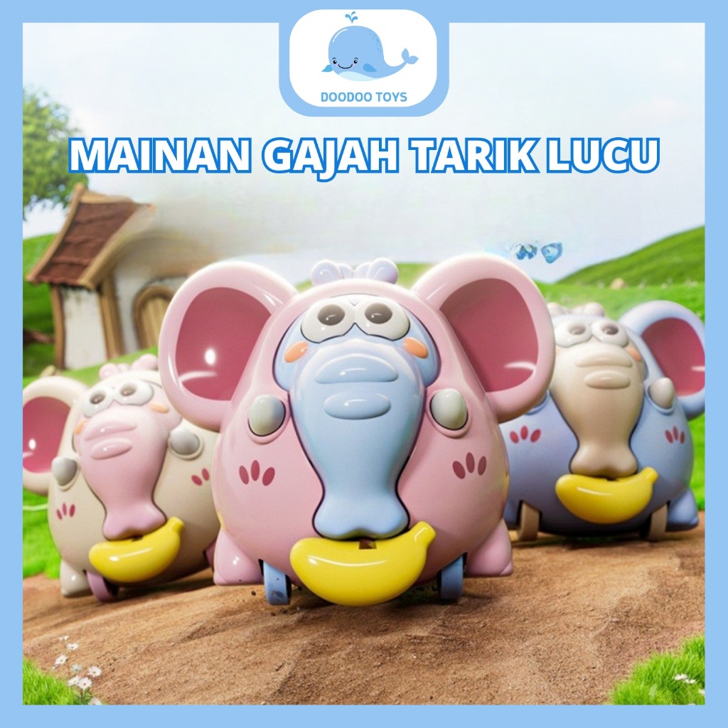 Doodoo Toys – Mainan Anak Laki Laki Perempuan Mainan Interaktif Mainan Mobil Gajah Tarik Bergerak