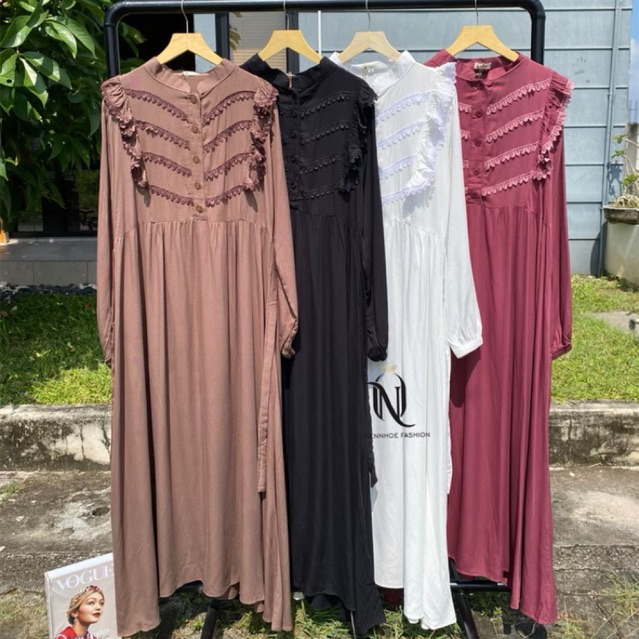 MAXI DRESS WANITA GAMIS RAYON TWILL RENDA MEA