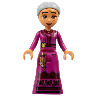 Lego Minifigure dis170 Abuela Alma Madrigal - Light Bluish Gray Hair