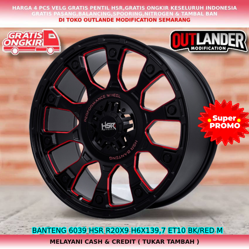 velg ring20 lobang6 untuk mobil Fortuner Blazer Terrano Strada Triton Pajero dll hsr banteng ring20