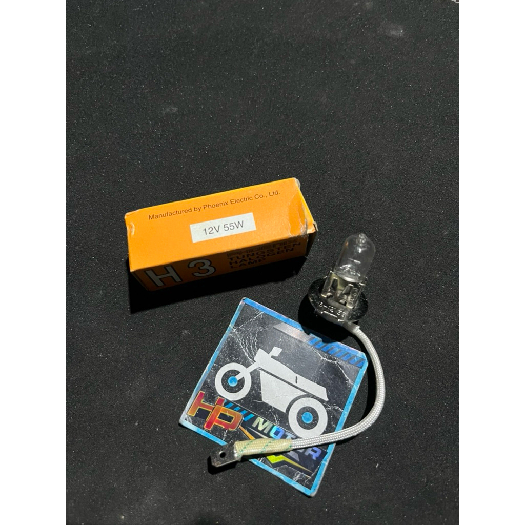 BOLA BOHLAM LAMPU KABEL SOROT HALOGEN 12 V / LAMPU BOLA SOROT H3 HALOGEN