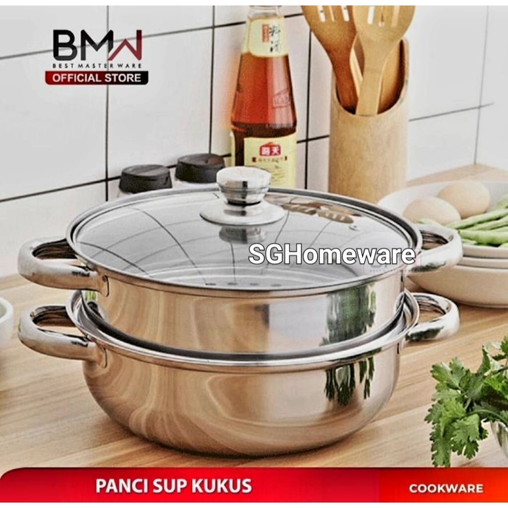 BMW Panci kukus set stainless steel Panci sup stainless 2layer 28cm