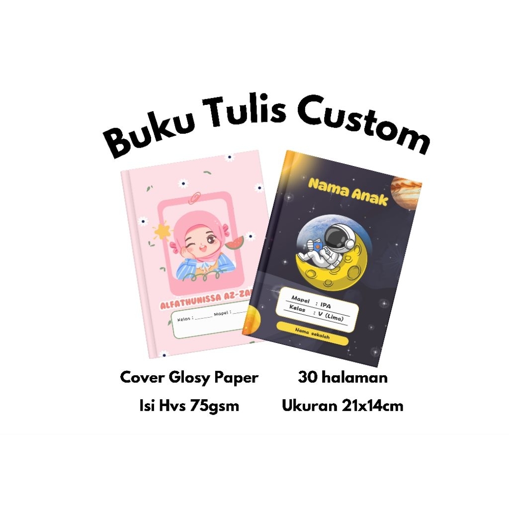 

Buku Tulis Sekolah Custom Nama Anak Nama Sekolah