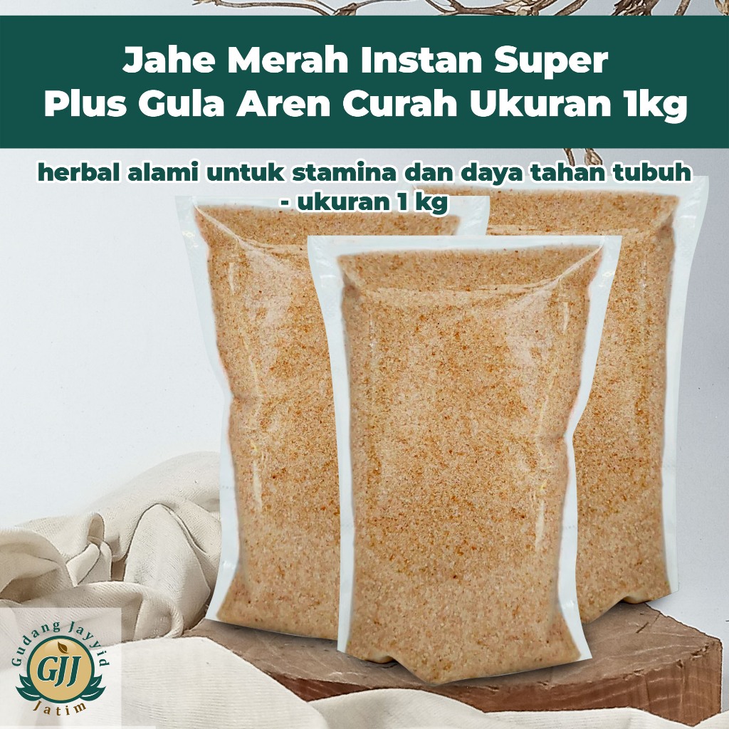 

Jahe Merah Instan Super Plus Gula Aren Curah Ukuran 1kg herbal alami untuk stamina dan daya tahan tubuh - ukuran 1kg