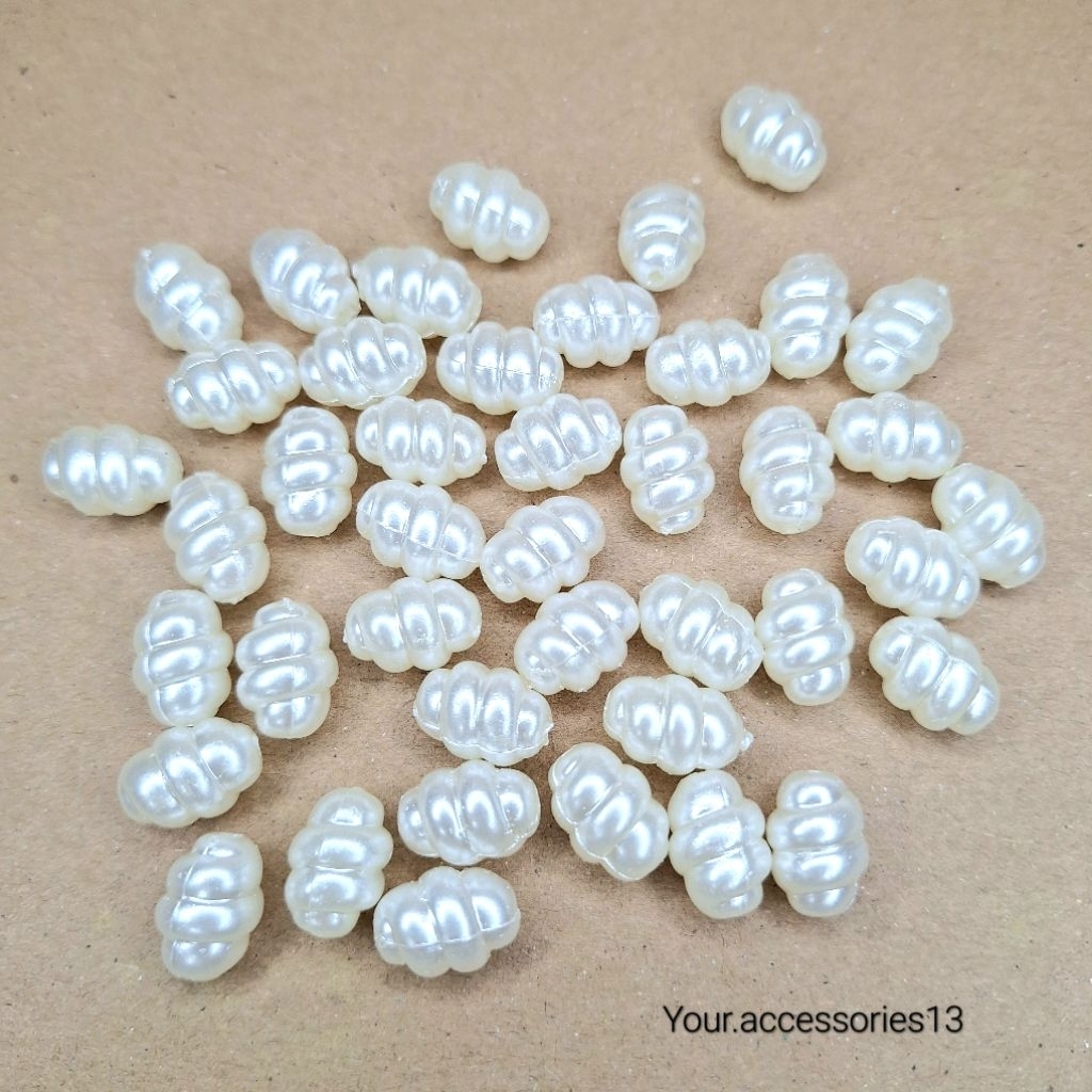 Manik Mote Ulir Broken White 25 gram | Manik Mutiara Motif Oval