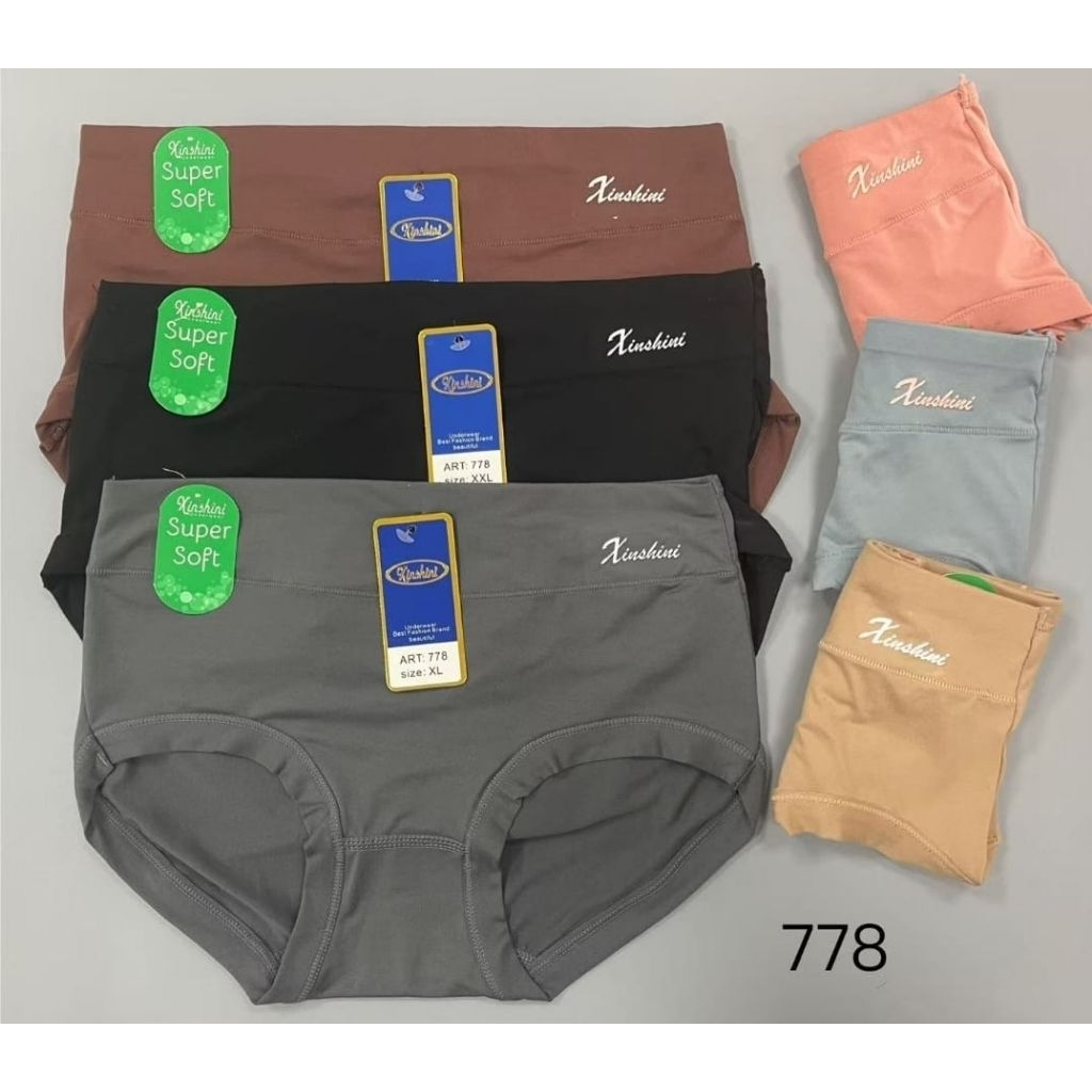 (6pcs)CD/CELANA DALAM WANITA XINSHINI.art.778..karet lebar