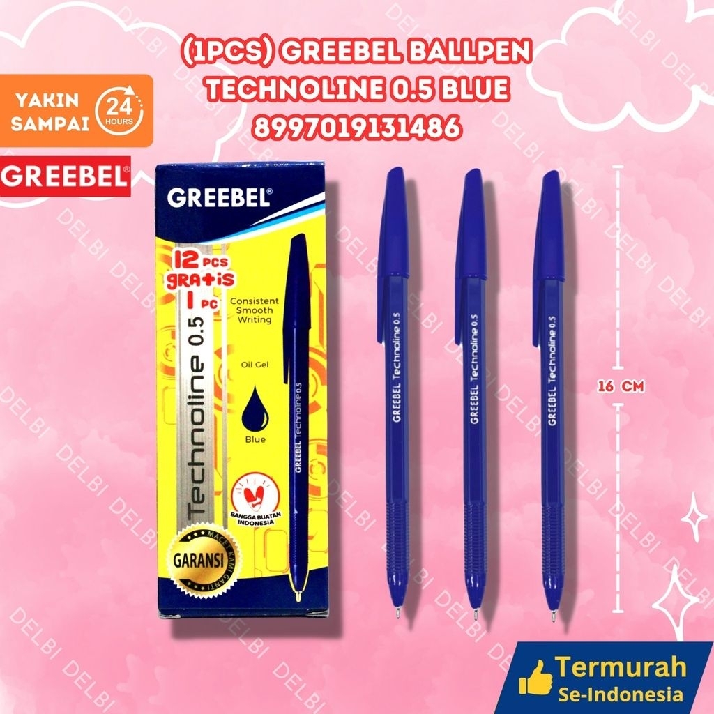 

(1PCS) GREEBEL BALLPEN TECHNOLINE 0.5 BLUE (20 GROSS) BX3120