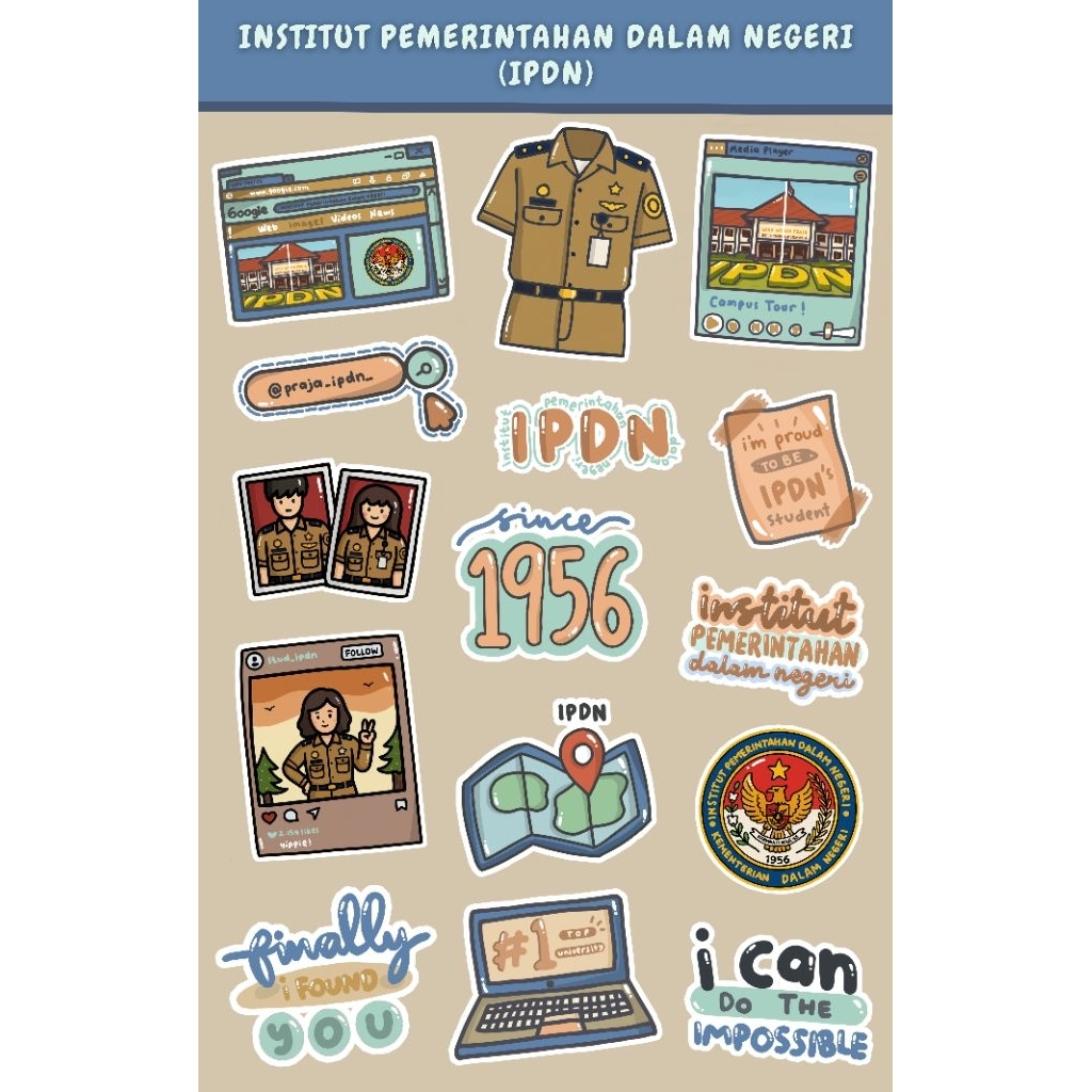 

[15 PCS] STIKER IPDN LUCU MURAH GLOSSY