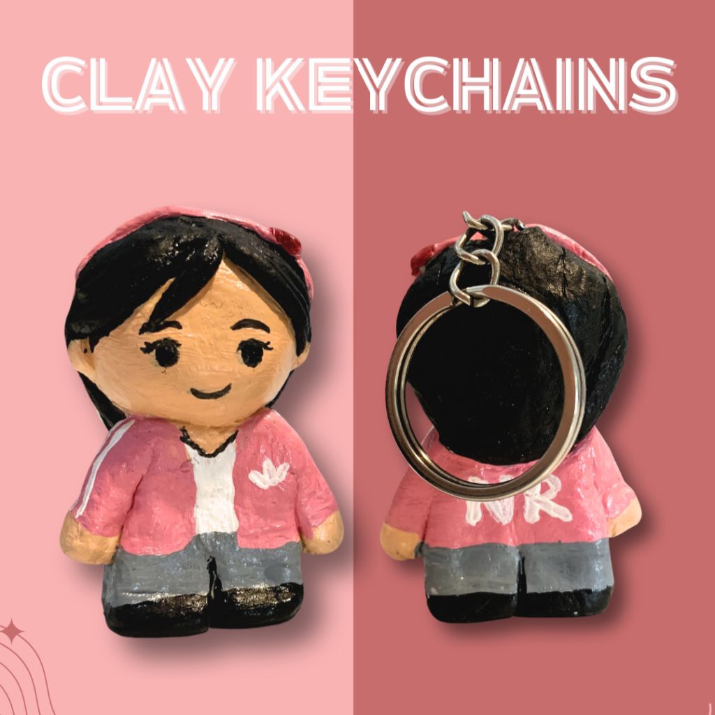 Custom Clay Keychain Girl/Gantungan Kunci Clay Custom