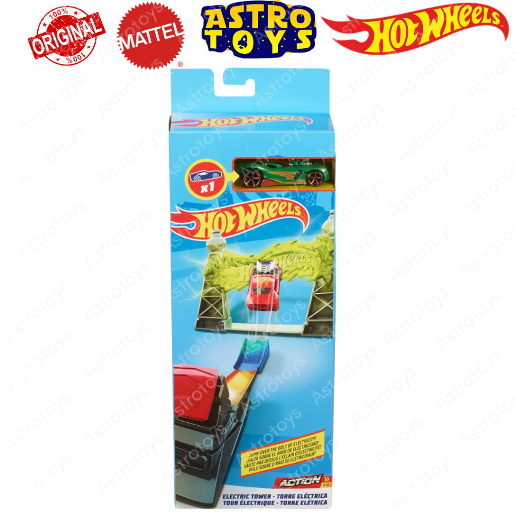 Track Hot Wheels Lurus Electric Tower Original Mattel / Mainan Anak Lintasan Jalanan Mobil Hotwheels