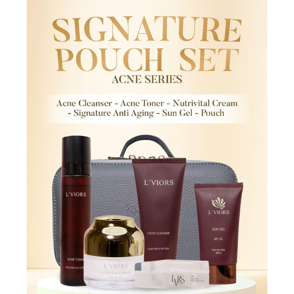 LViors Recommended Paket Signature Pouch Set Acne Series & Brightening Series (Free Pouch)