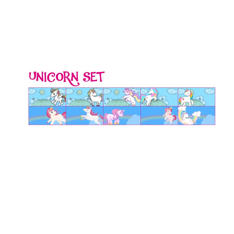 

sticker label nama waterproof persegi unicorn