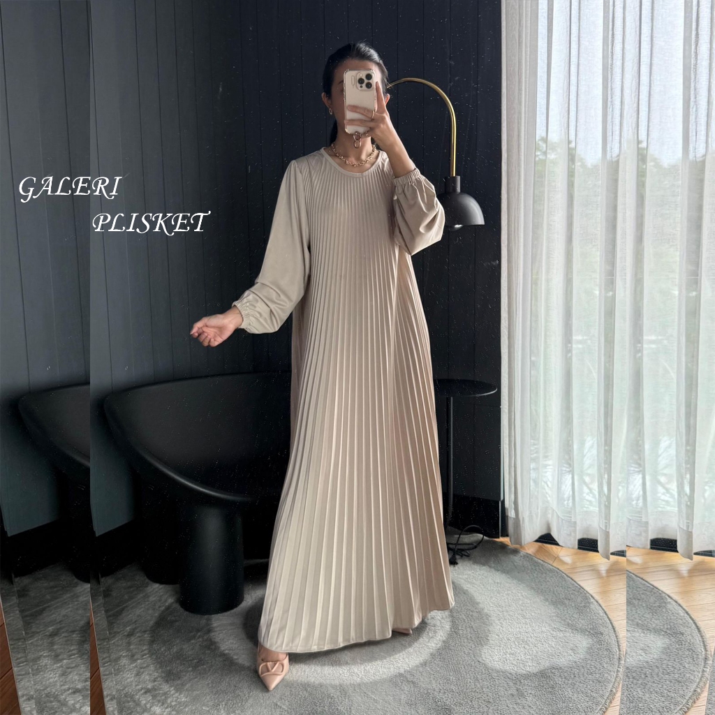 Gamis Plisket / Dres Plisket /Gamis Plisket Mayung Bahan Hyget Premium