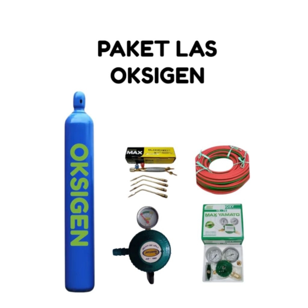 Paket Las Tabung Oksigen 6m3 Regulator LPG
