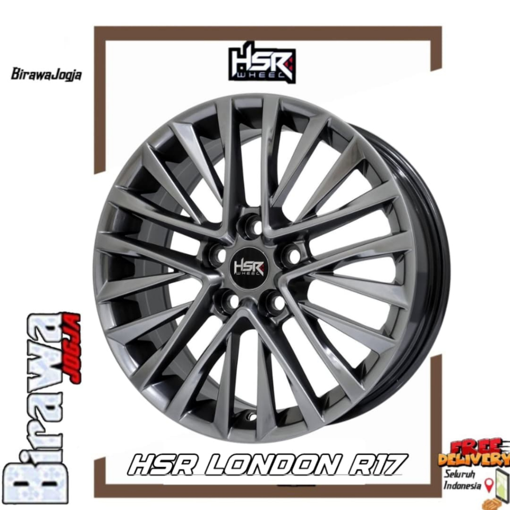 Velg Mobil Ring 17 Murah Velg HSR London R17X7 Pcd 5X114,3 Untuk Ertiga XL7 Innova Xpander Grand max