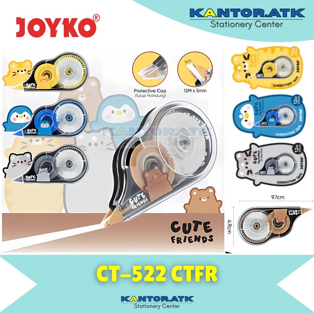 

(12Pc) Correction Tape JOYKO CT-522 CTFR / Tip Ex Roll Joyko CT522 CTFR