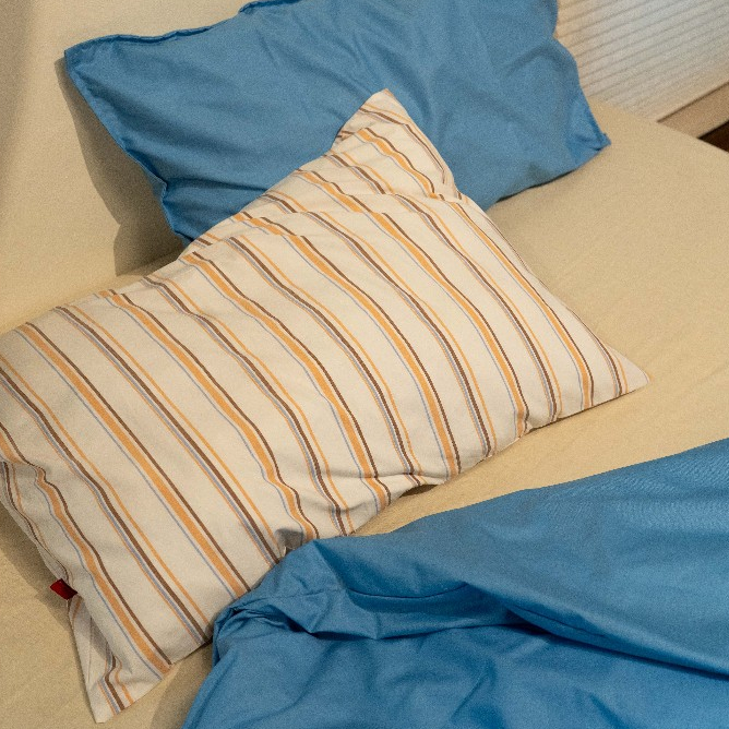 Multi color stripes pillowcase | Sarung bantal salur coklat biru putih | Aesthetic pillow case | Sar