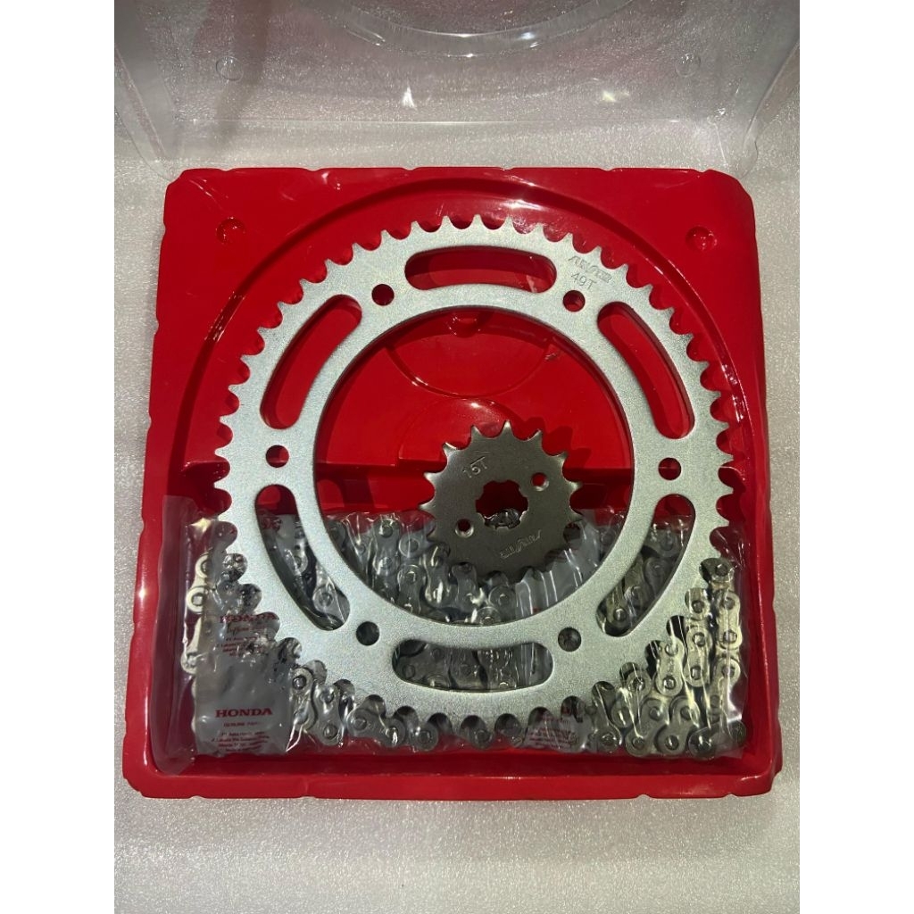 GEAR SET RANTAI HONDA CRF L, K84 CRF L, GEAR SET PAKET CRF 150 CC GEAR SET CRF