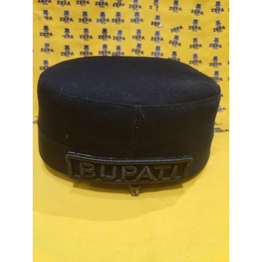 topi komando bupati full hitam/topi castom/topi komando castom