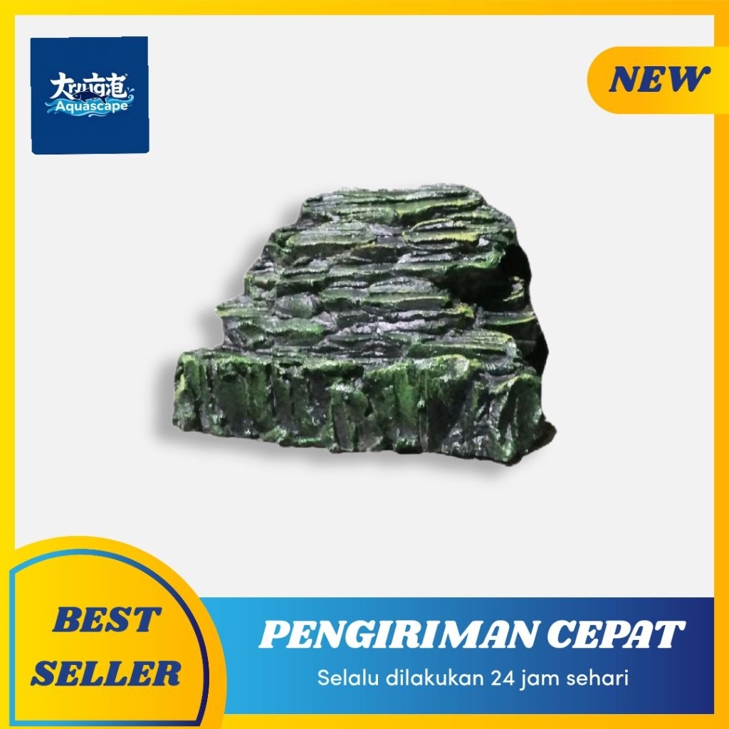 Dekorasi tebing aquascape zigzag