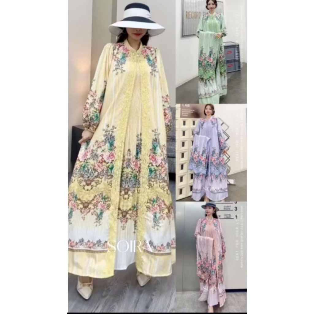 Dress Soira Dress Wanita Import Set Hijab Gamis Soira terbaru premium Impor