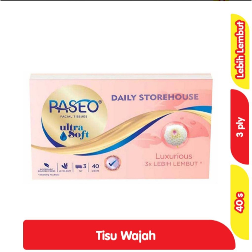 Paseo Tisu Wajah Ultra Soft 40 s