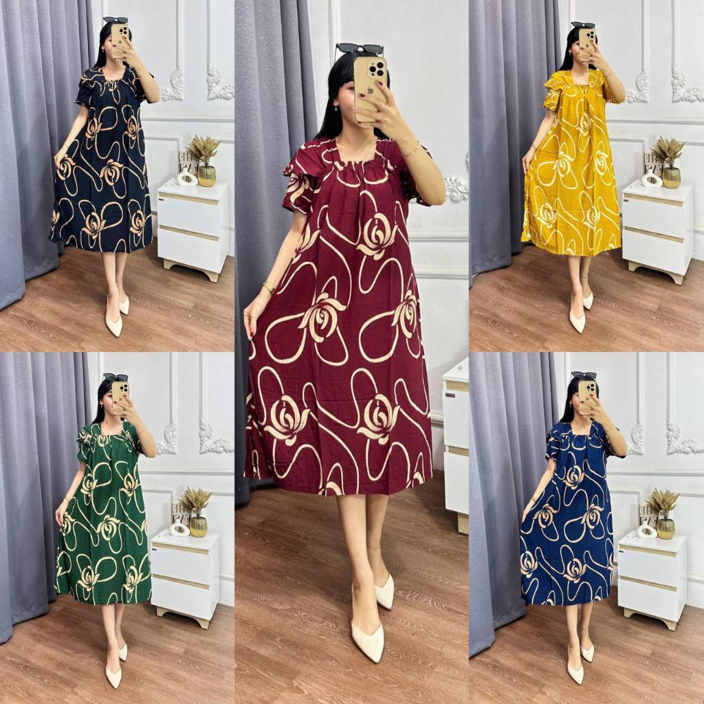 DASTER FUJI LENGAN SUSUN | DASTER FUJI RAYON PREMIUM | DASTER KEKINIAN | DASTER ANAK MUDA MOTIF BUNG