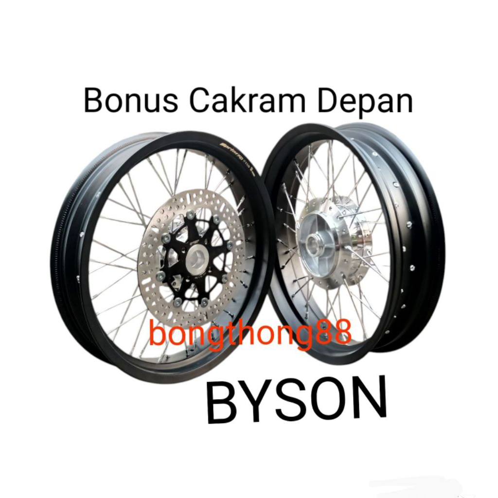 Velg Byson ring 17 250 300 350 450 ring 17 lebar Velg Rossi XD Bonus Cakram Depan jari jari TDR crom