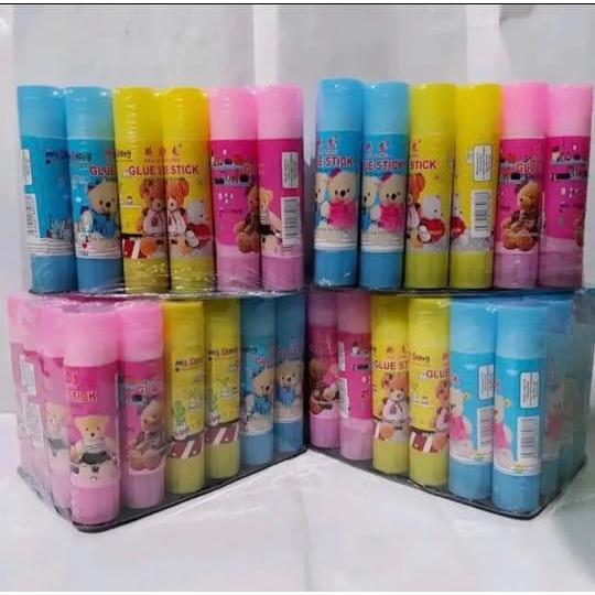 

24 pcs/1 pak Lem Kertas/ GLUE STICK FANCY Karakter Murah Kantor