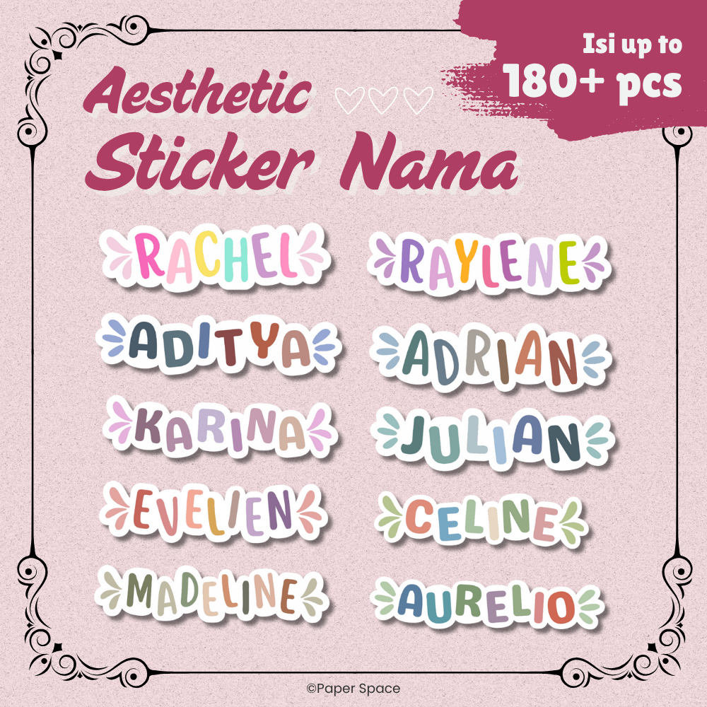 

Sticker Nama / Label Tone Warna Aesthetic Lucu