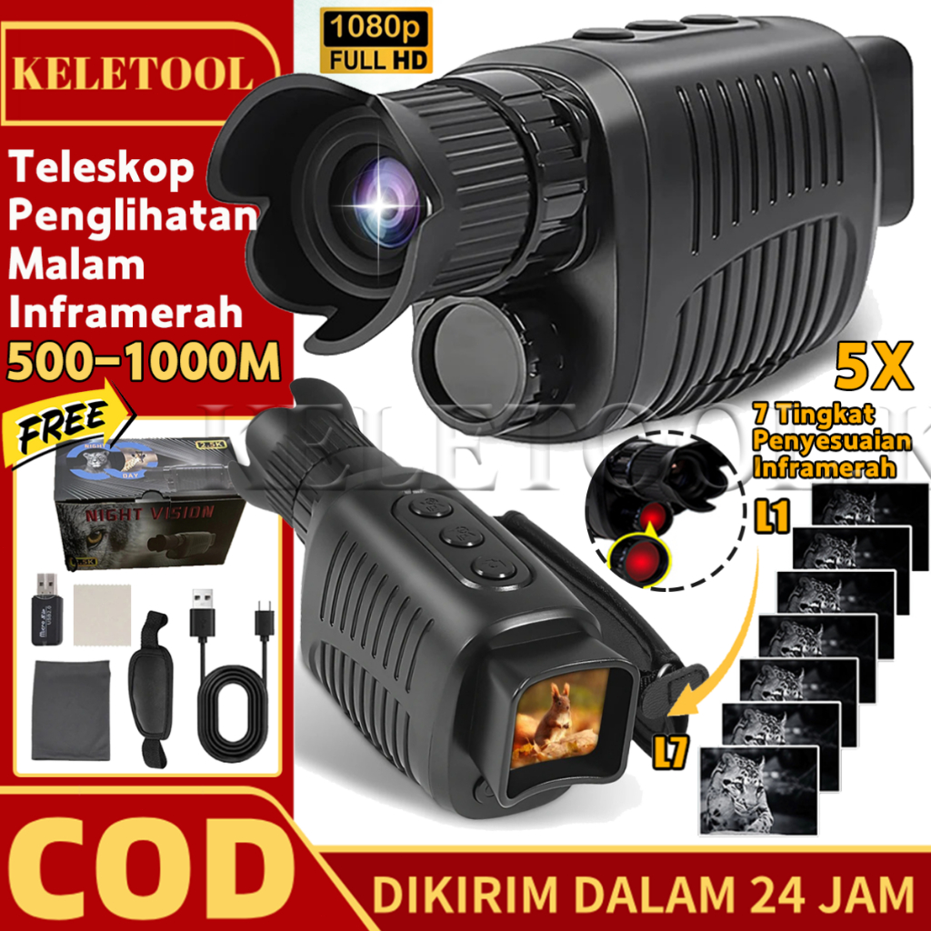 Night Vision Monocular Infrared Night Vision Mode Malam Hari  Teropong Binoculars Berburu  Monokuler