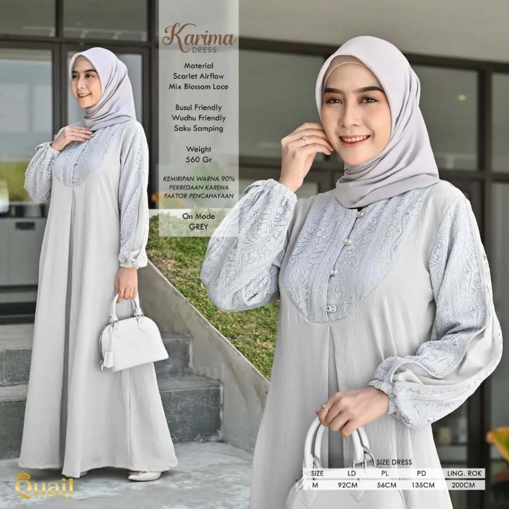 QUAIL HIJAB - GAMIS KARIMA/GAMIS BROKAT MIX POLOS/ GAMIS KONDANGAN/ GAMIS WANITA DEWASA/ GAMIS BROKA