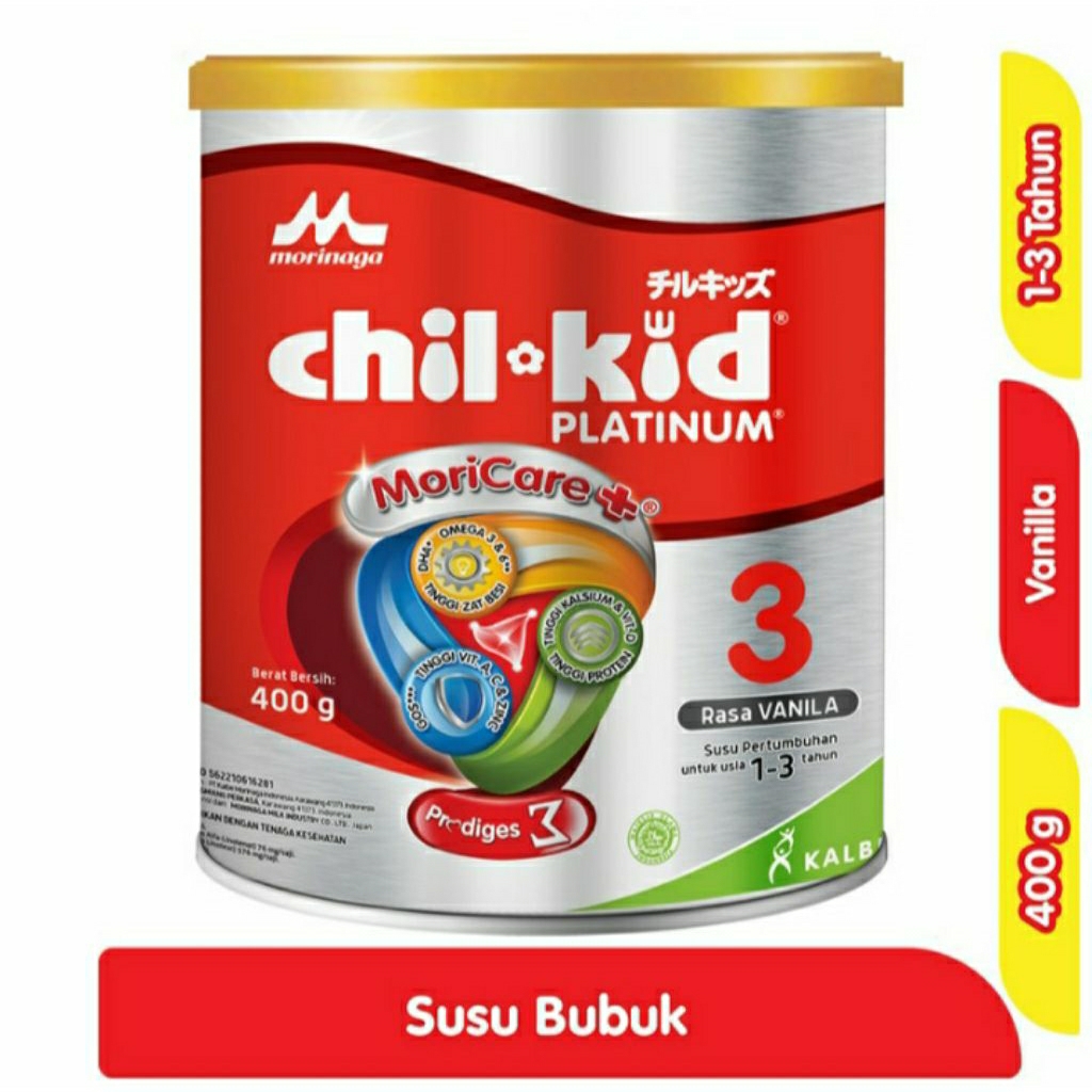 

Morinaga Chil Kid 3 Platinum Susu Bubuk Pertumbuhan Anak 1-3 Tahun Vanila 400g